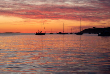 Sunset at half moon bay pillar point harbor beach
