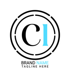 Cl Letter Logo design. white background.