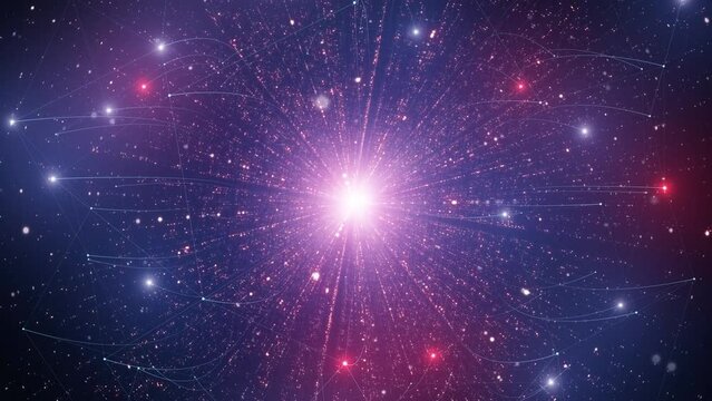 Futuristic flicker dots cyber space science animation.