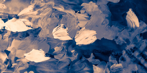 Crack Print. Abstract Artwork. Blue Paint Brush