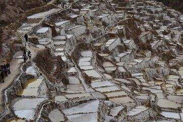 Terraced salt pans also known as (Salineras de Maras), among the most scenic travel destination in Cusco Region, Peru