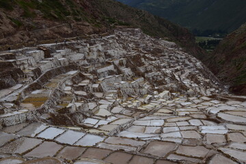 Terraced salt pans also known as (Salineras de Maras), among the most scenic travel destination in...