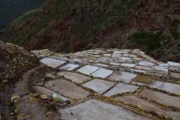 Terraced salt pans also known as (Salineras de Maras), among the most scenic travel destination in...