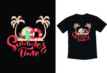 Summer typography t-shirt design vector. custom graphic t-shirt design