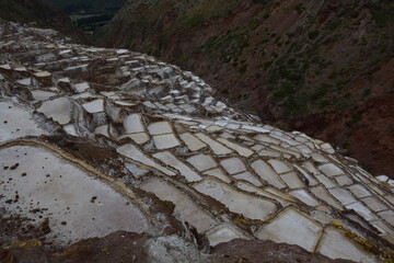 Terraced salt pans also known as (Salineras de Maras), among the most scenic travel destination in...