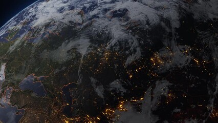 3D World map focused on est europe. Ukraine and russian war concept.