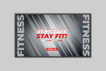 Fitness Gym Web Banner or Social Media Cover or Youtube Thumbnail Template Design