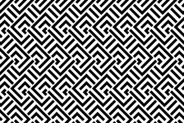 Abstract geometric pattern with stripes, lines. Seamless vector background. White and black ornament. Simple lattice graphic design