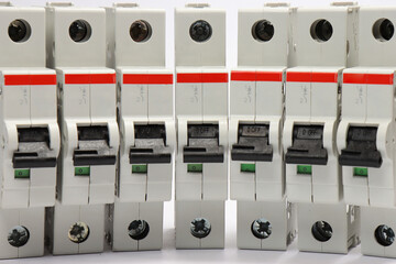 Automatic current switch for protection of electrical circuits close-up