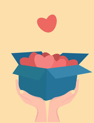 Charity and financial support concept. Flat cartoon vector illustration isolated. Call for donations and volunteering.