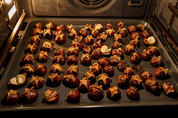 cooking chestnuts in the oven