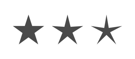 Five point stars pictogram set. Star icon collection with variants.