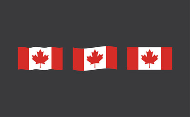 Flag of Canada. Canadian national symbol. Red maple leaf.
