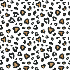 Spots on a white background. Leopard skin. Seamless pattern for any use.