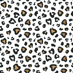 Spots on a white background. Leopard skin. Seamless pattern for any use.