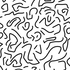 Endless pattern of hand drawn doodles. Used for printing on paper, fabric, packaging, wallpaper. Eps10.