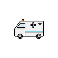 ambulance line illustration icon. Signs and symbols can be used for web, logo, mobile app, UI, UX