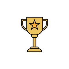 trophy line illustration icon. Signs and symbols can be used for web, logo, mobile app, UI, UX