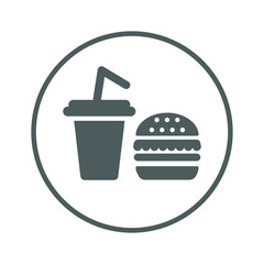 Junk, food icon. Gray vector sketch.