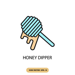 honey dipper icons  symbol vector elements for infographic web