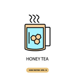 honey tea icons  symbol vector elements for infographic web