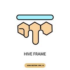 hive frame icons  symbol vector elements for infographic web