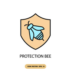 protection bee icons  symbol vector elements for infographic web