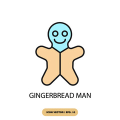 gingerbread man icons  symbol vector elements for infographic web