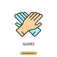 gloves icons  symbol vector elements for infographic web