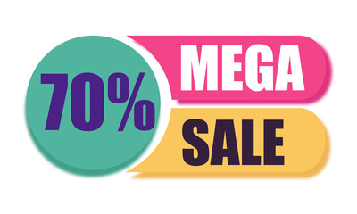 Mega sale banner template design. Big sale special offer promotion discount for business