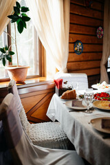 table setting in a restaurant