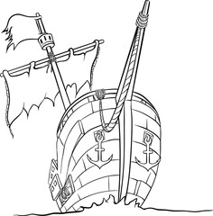 colouring page of pirate ship 2