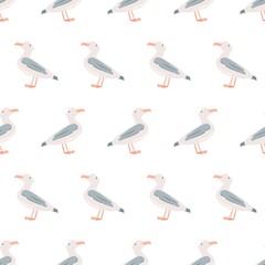 Obraz premium Seagull pattern. Marine theme. Pattern for textiles, fabrics, wallpapers.