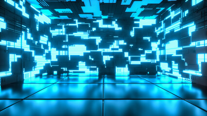 an abstract technical background (3d rendering)