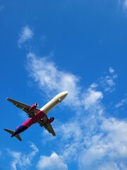 Big 	airplane in the clouds	
