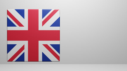 British 3D flag in empty room