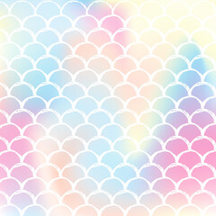 Holographic scale background with gradient mermaid.