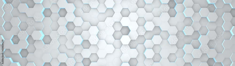 Aufkleber digital geometric white mesh with blue energy glow in wide angle. futuristic technology polygon patt