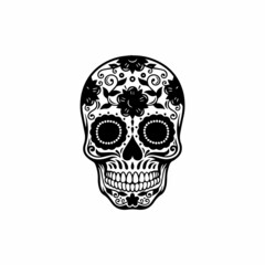 Skull vector illustration day of the dead theme.
