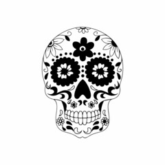 Skull vector illustration day of the dead theme.