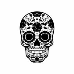 Skull vector illustration day of the dead theme.