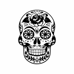 Skull vector illustration day of the dead theme.