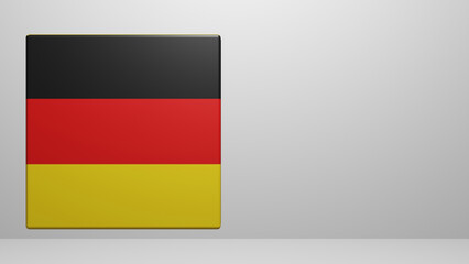 3D German flag in a room