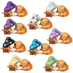 Sleeping Little Fox PNG