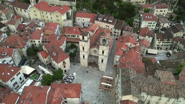 St. Tryphon Cathedral in Kotor, Montenegro by Drone