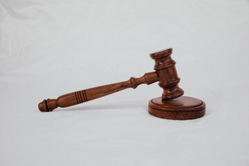 Judge gavel on a white background