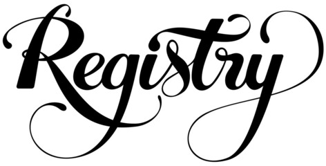 Registry - custom calligraphy text