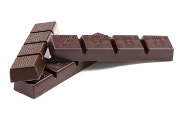 Chocolate bar isolated on a white background. Dark chocolate isolated.