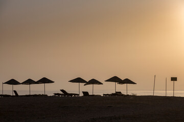 Cirali beach on a sunset, the Mediterranean coast of south-west Turkey, Antalya Province