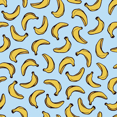 Vector Banana Seamless Scatter Repeat Pattern Background